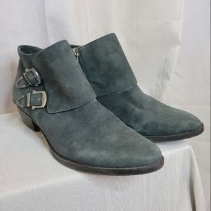 Vince Camuto grey suede Trapeez ankle bootie 8